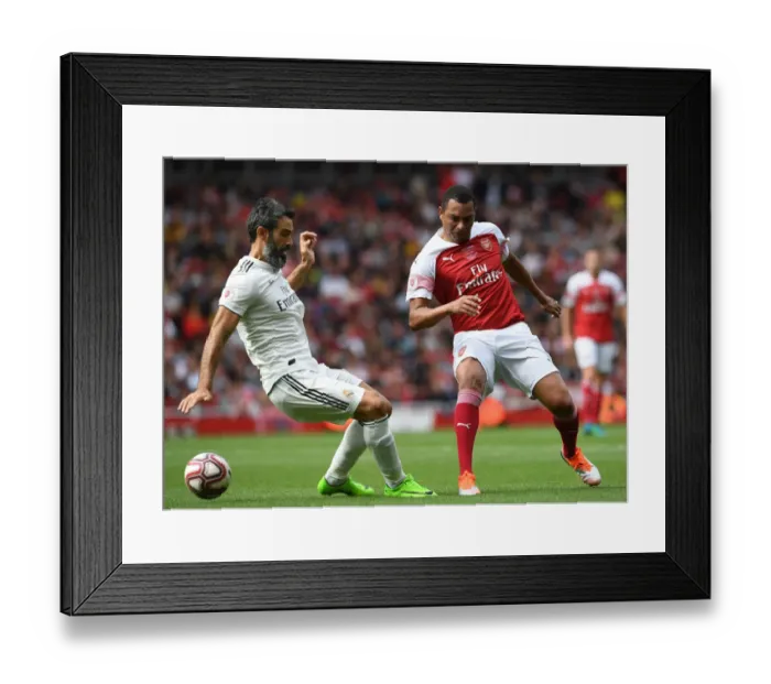 Framed Print : Gilberto's Glory: Arsenal Legends vs Real Madrid Legends Showdown at Emirates Stadium