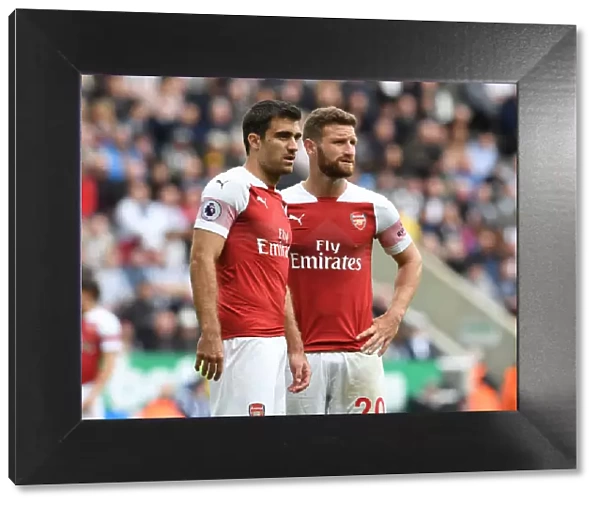 Sokratis and Mustafi: Arsenal's Defensive Duo in Action Against Newcastle United (Newcastle United v Arsenal 2018-19)
