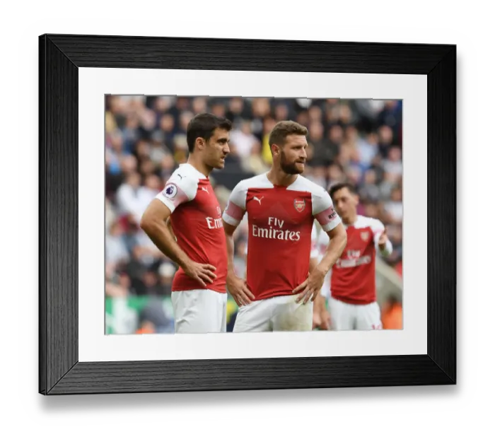 Framed Print : Sokratis and Mustafi: Arsenal's Central Defensive Duo in Action against Newcastle United (2018-19)