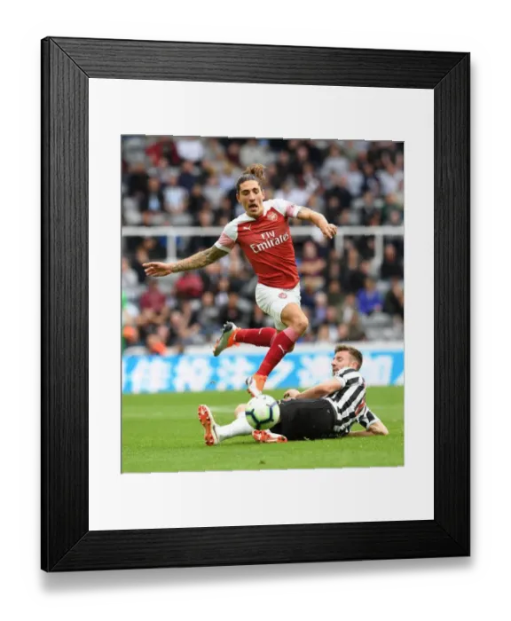 Framed Print : Bellerin Leaps Past Dummett: Intense Action from Newcastle vs Arsenal Premier League Clash Framed Print : Bellerin Leaps Past Dummett: Intense Action from Newcastle vs Arsenal Premier League Clash