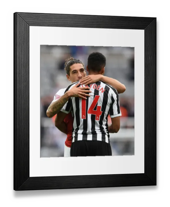 Framed Print : Sportsmanship Shines: Heartwarming Post-Match Chat Between Bellerin and Hayden Amidst Newcastle-Arsenal Rivalry Framed Print : Sportsmanship Shines: Heartwarming Post-Match Chat Between Bellerin and Hayden Amidst Newcastle-Arsenal Rivalry