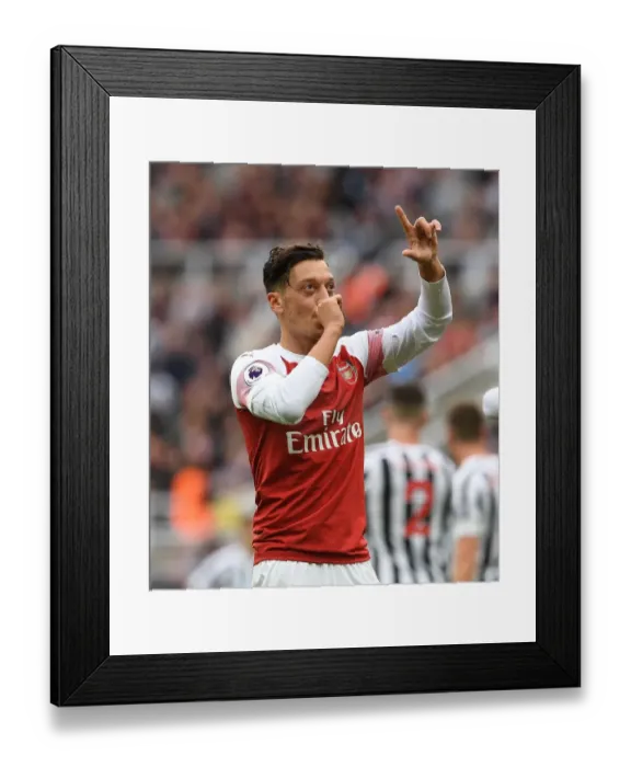 Framed Print : Mesut Ozil Scores Brace: Arsenal's Victory Over Newcastle United (2018-19)
