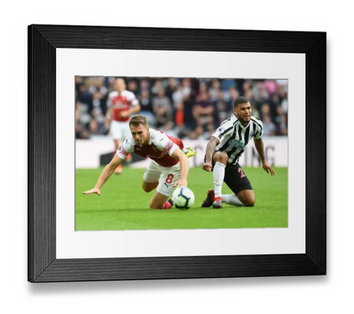 Framed Print : Clash at St. James Park: Ramsey vs. Kenedy - Arsenal vs. Newcastle United, Premier League 2018 / 19