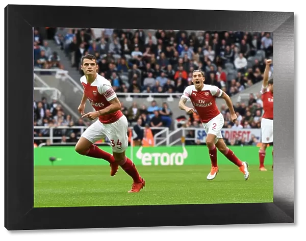 Xhaka and Bellerin Celebrate Arsenal's First Goal Against Newcastle United (2018-19)