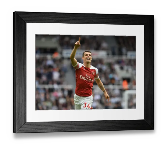 Framed Print : Granit Xhaka's Stunner: Arsenal's Game-Winning Goal vs. Newcastle United (2018-19) Framed Print : Granit Xhaka's Stunner: Arsenal's Game-Winning Goal vs. Newcastle United (2018-19)