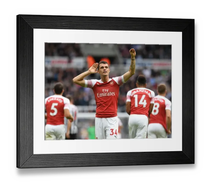 Framed Print : Granit Xhaka's Stunner: Arsenal's Game-Winning Goal vs. Newcastle United (2018-19)