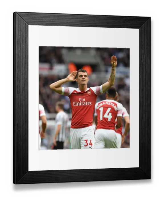 Framed Print : Granit Xhaka's Stunner: Arsenal's Game-Winning Goal vs. Newcastle United (2018-19) Framed Print : Granit Xhaka's Stunner: Arsenal's Game-Winning Goal vs. Newcastle United (2018-19)