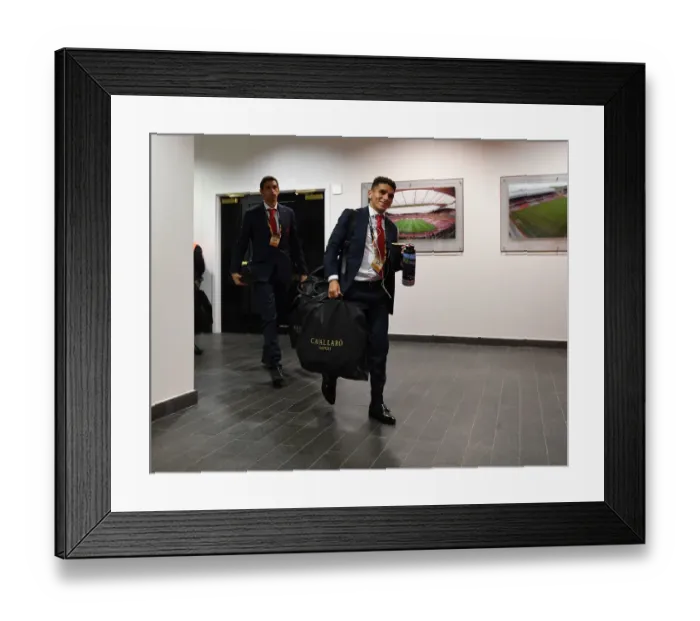 Framed Print : Lucas Torreira's Arsenal Debut: Arsenal v Vorskla Poltava, UEFA Europa League 2018-19