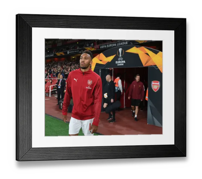 Framed Print : Arsenal's Aubameyang Readies for Europa League Clash Against Vorskla Poltava