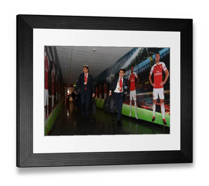 Framed Print : Arsenal Duo Martinez and Torreira Make Their Way to Emirates Stadium for UEFA Europa League Match