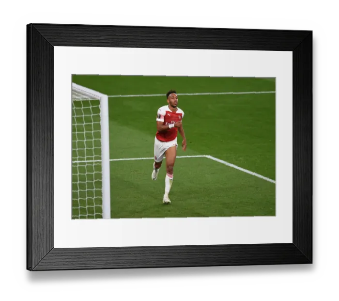 Framed Print : Aubameyang Scores: Arsenal's Europa League Victory over Vorskla Poltava