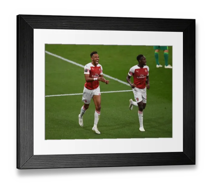 Framed Print : Arsenal: Aubameyang and Welbeck's Europa League Goal Celebration Framed Print : Arsenal: Aubameyang and Welbeck's Europa League Goal Celebration
