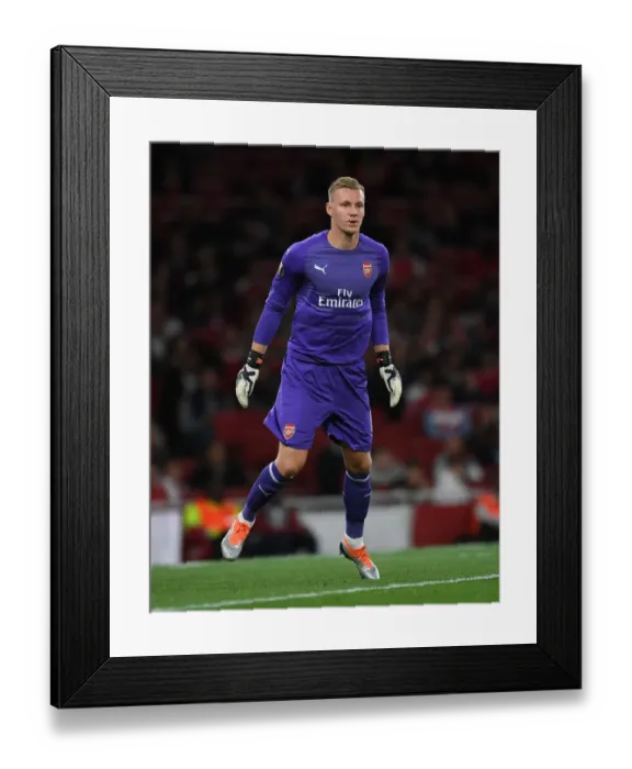 Framed Print : Bernd Leno in Action: Arsenal vs. FC Vorskla Poltava, Europa League 2018-19