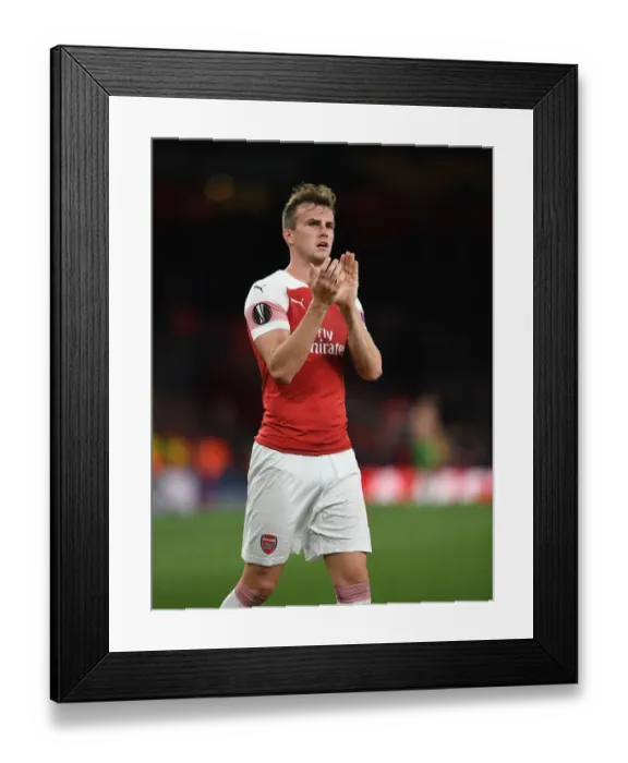 Framed Print : Rob Holding Celebrates with Arsenal Fans after Europa League Victory