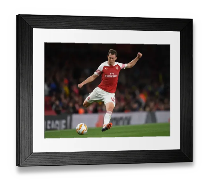 Framed Print : Stephan Lichtsteiner in Action: Arsenal vs Vorskla Poltava, UEFA Europa League 2018-19