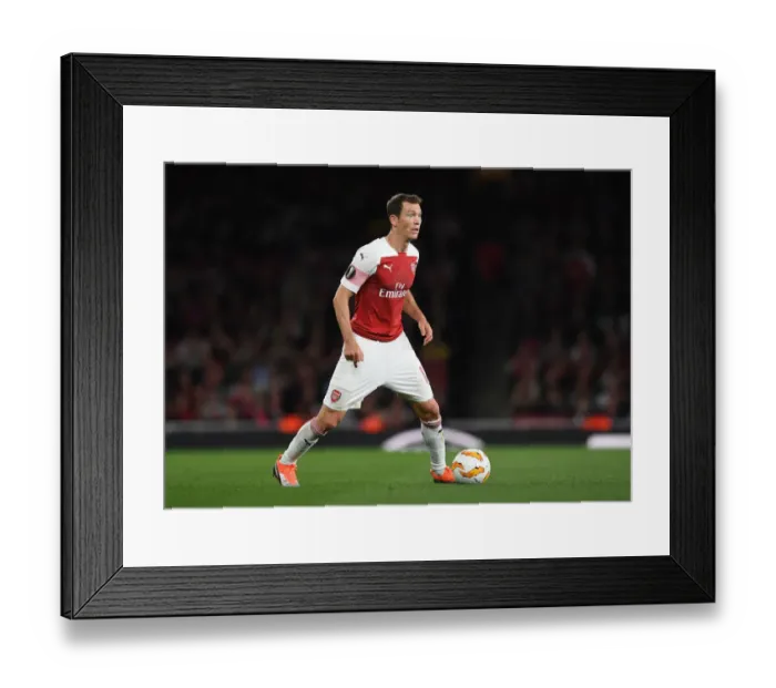 Framed Print : Stephan Lichtsteiner in Action: Arsenal vs Vorskla Poltava, UEFA Europa League 2018-19