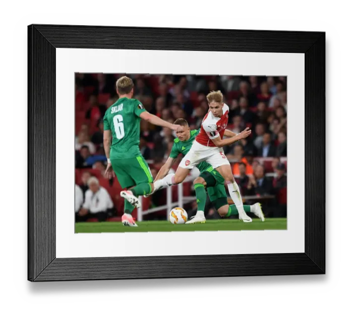 Framed Print : Emile Smith Rowe vs Mykhailo Serhiichuk: A Battle in Arsenal's Europa League Clash Framed Print : Emile Smith Rowe vs Mykhailo Serhiichuk: A Battle in Arsenal's Europa League Clash