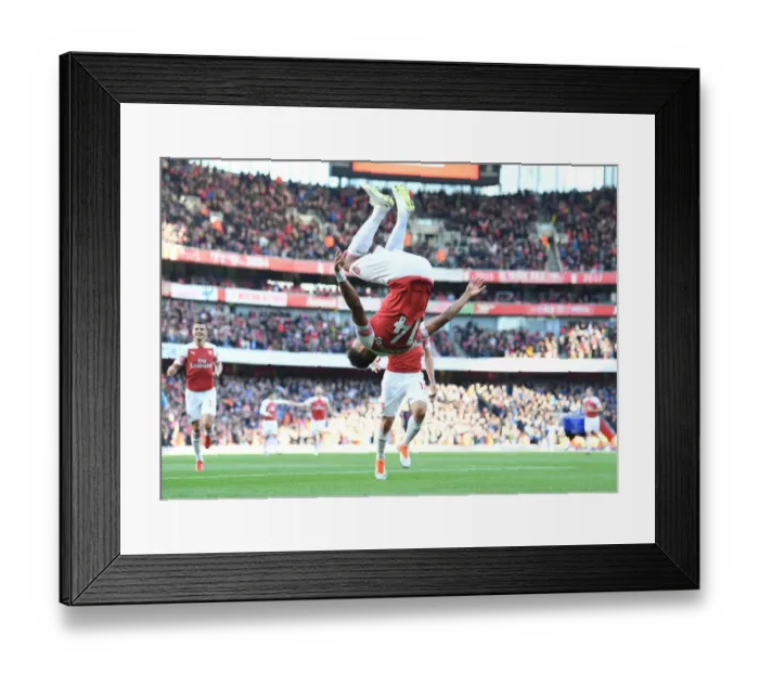 Framed Print : Aubameyang's Brace: Arsenal's Victory Over Everton (2018-19) Framed Print : Aubameyang's Brace: Arsenal's Victory Over Everton (2018-19)