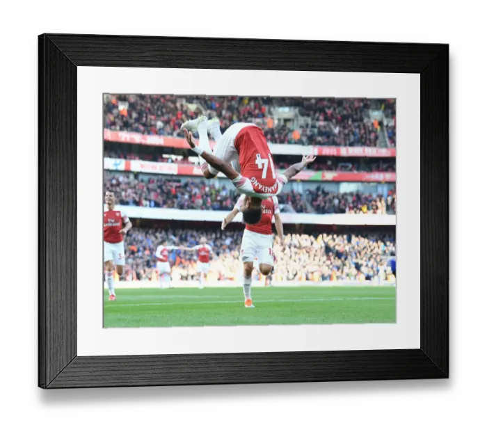 Framed Print : Aubameyang's Brace: Arsenal vs. Everton, Premier League 2018-19 Framed Print : Aubameyang's Brace: Arsenal vs. Everton, Premier League 2018-19