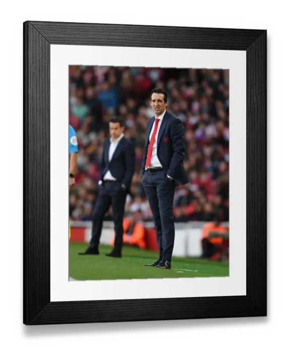 Framed Print : Unai Emery Leads Arsenal Against Everton in Premier League Clash