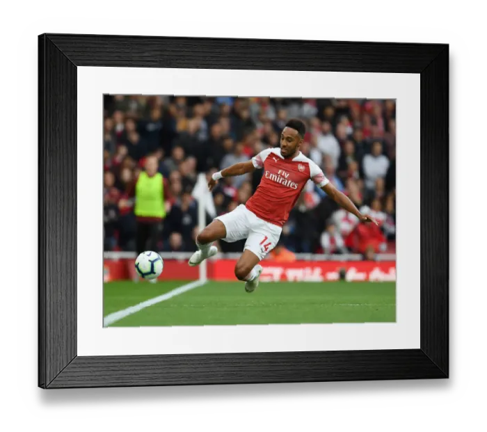 Framed Print : Arsenal's Aubameyang Scores Stunning Goal in Premier League Victory Over Everton