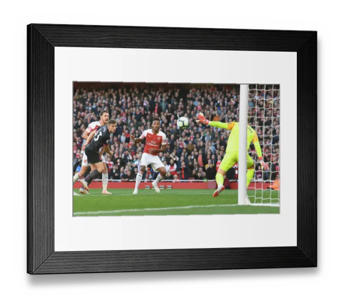 Framed Print : Aubameyang's Stunning Split-Second Strike: Arsenal's Victory Over Everton's Pickford, Premier League 2018-19 Framed Print : Aubameyang's Stunning Split-Second Strike: Arsenal's Victory Over Everton's Pickford, Premier League 2018-19