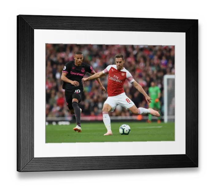 Framed Print : Arsenal's Ramsey Evades Pressure from Everton's Richarlison Framed Print : Arsenal's Ramsey Evades Pressure from Everton's Richarlison