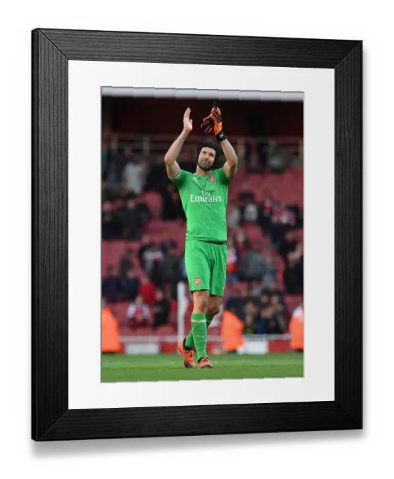 Framed Print : Arsenal's Petr Cech Celebrates with Fans after Arsenal v Everton Victory (2018-19)