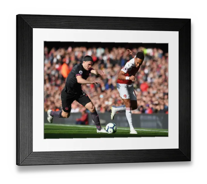 Framed Print : Arsenal's Aubameyang Clashes with Everton's Keane in Premier League Showdown Framed Print : Arsenal's Aubameyang Clashes with Everton's Keane in Premier League Showdown