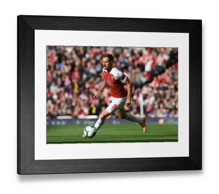 Framed Print : Arsenal's Aaron Ramsey in Action Against Everton - Premier League 2018-19