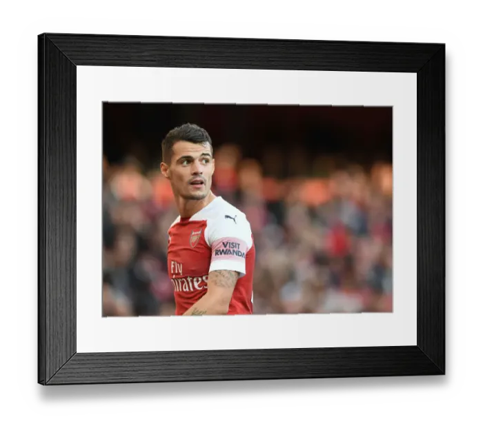 Framed Print : Granit Xhaka: Arsenal Midfielder in Action Against Everton, Premier League 2018-19 Framed Print : Granit Xhaka: Arsenal Midfielder in Action Against Everton, Premier League 2018-19