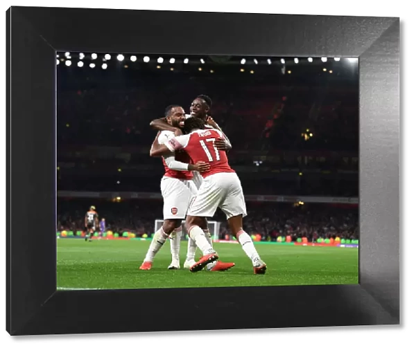 Arsenal's Triumph: Lacazette, Welbeck, Iwobi Celebrate Goals Against Brentford in Carabao Cup