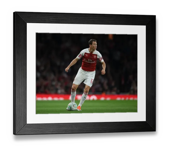 Framed Print : Stephan Lichtsteiner in Action: Arsenal vs. Brentford, Carabao Cup 2018-19