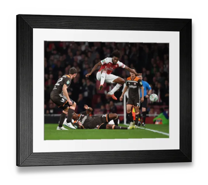 Framed Print : Arsenal vs. Brentford: Iwobi vs. Jeanvier in Carabao Cup Clash