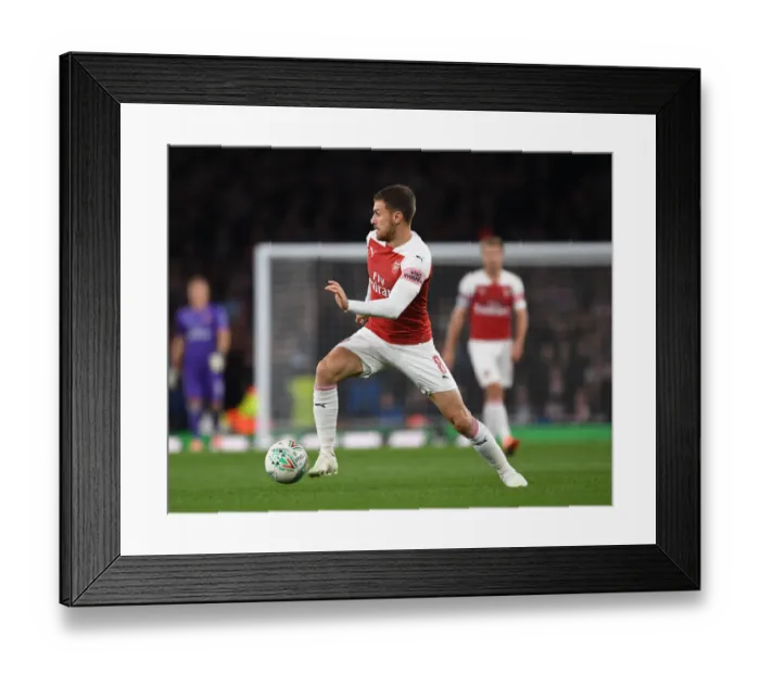 Framed Print : Aaron Ramsey in Action: Arsenal vs. Brentford, Carabao Cup 2018-19