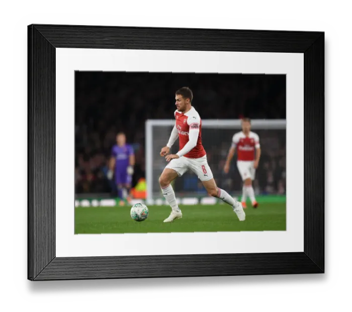 Framed Print : Aaron Ramsey in Action: Arsenal vs. Brentford, Carabao Cup 2018-19