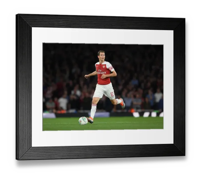 Framed Print : Stephan Lichtsteiner in Action: Arsenal vs. Brentford, Carabao Cup 2018-19