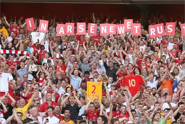 Arsenal Fans Celebrate 4:1 Victory Over Stoke City in Barclays Premier League at Emirates Stadium, 2009