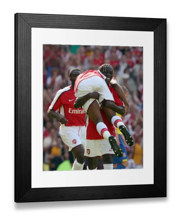 Framed Print : Abou Diaby and Bacary Sagna: Celebrating Arsenal's 3rd Goal in 4:1 Victory over Stoke City Framed Print : Abou Diaby and Bacary Sagna: Celebrating Arsenal's 3rd Goal in 4:1 Victory over Stoke City