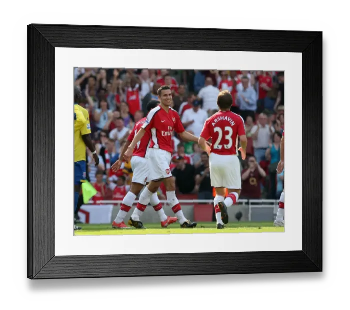 Framed Print : Robin van Perise celebrates scoring Arsenals 4th goal his 2nd Framed Print : Robin van Perise celebrates scoring Arsenals 4th goal his 2nd