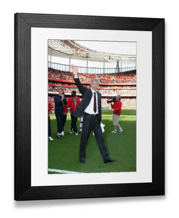 Framed Print : Arsene Wenger Celebrates Arsenal's Victory over Stoke City: 4-1 Framed Print : Arsene Wenger Celebrates Arsenal's Victory over Stoke City: 4-1