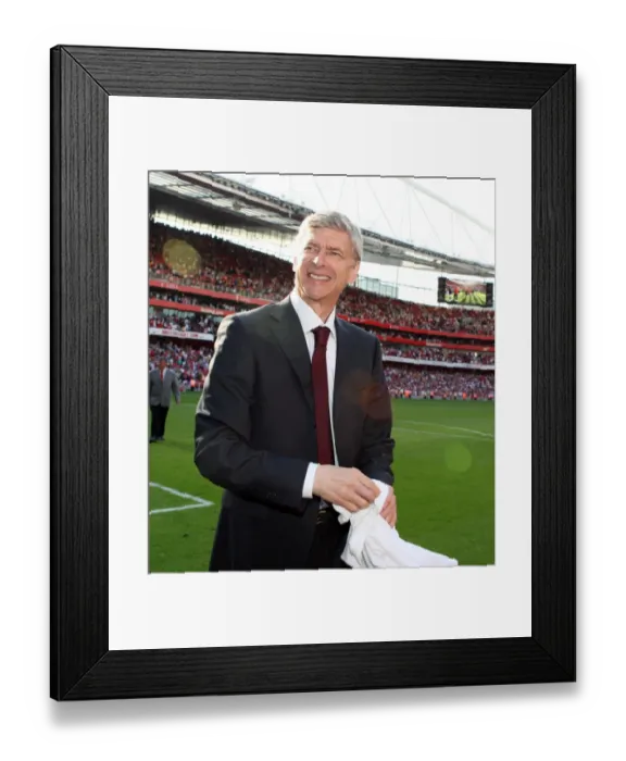 Framed Print : Arsene Wenger: Victory and Pride after Arsenal's 4:1 Win over Stoke City, Barclays Premier League, Emirates Stadium (May 24, 2009)