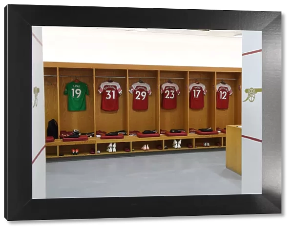 Arsenal Changing Room Before Arsenal v Watford Premier League Match, Emirates Stadium, 2018-19