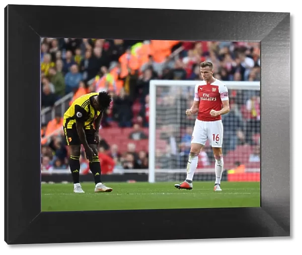 Rob Holding's Triumphant Moment: Arsenal's Victory Celebration vs. Watford (2018-19)