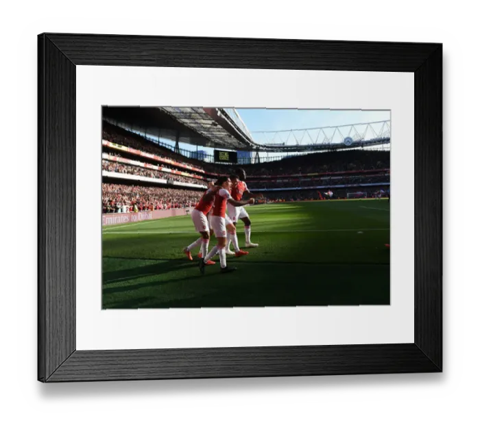 Framed Print : Arsenal's Goal Celebration: Xhaka, Lacazette, Bellerin, and Welbeck (Arsenal v Watford, 2018-19) Framed Print : Arsenal's Goal Celebration: Xhaka, Lacazette, Bellerin, and Welbeck (Arsenal v Watford, 2018-19)