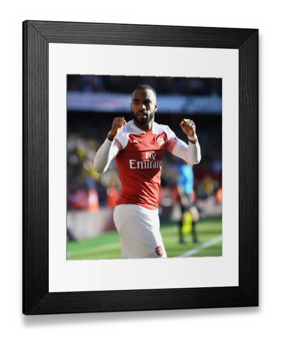 Framed Print : Alexandre Lacazette's Brace: Arsenal's Victory Over Watford in Premier League