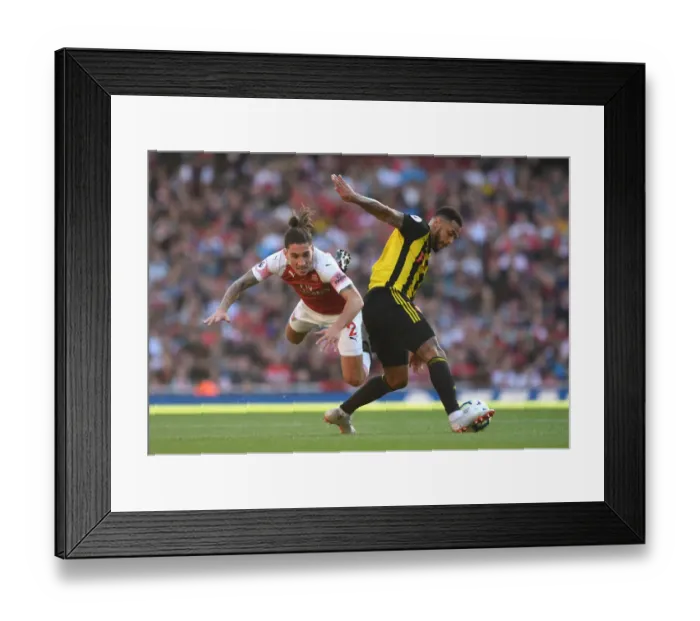 Framed Print : Bellerin vs. Gray: An Intense Arsenal-Watford Clash at the Emirates