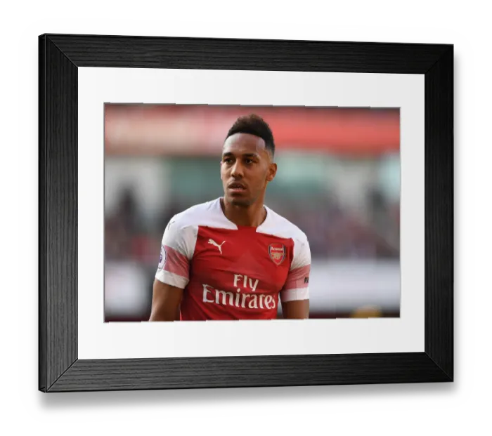 Framed Print : Arsenal's Aubameyang Shines in Premier League Clash Against Watford