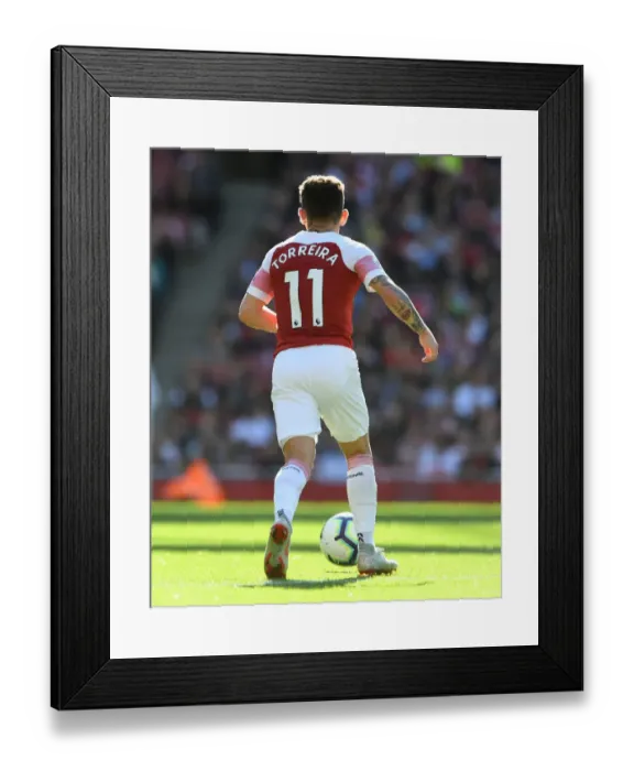 Framed Print : Lucas Torreira in Action: Arsenal vs. Watford, Premier League 2018-19