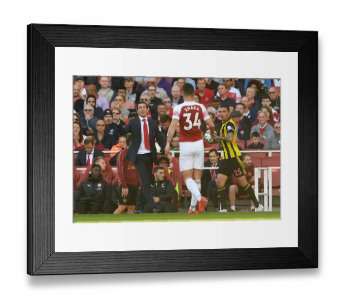 Framed Print : Unai Emery Leads Arsenal Against Watford in Premier League Clash (2018-19)